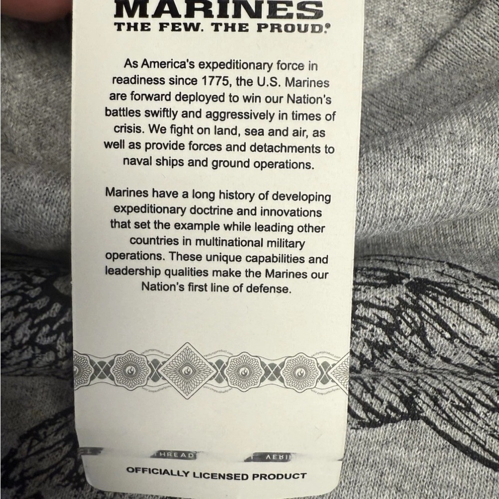 Official Licensed Marines Gray T-Shirt Rothco Vintage USMC Eagle Globe & Anchor - Picture 7 of 7